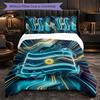 Argentina Football Pattern 3 Pieces Bedding Set Soft Microfiber Duvet Cover with Pillow Cases for Bedroom