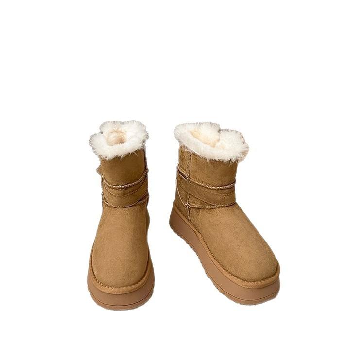 Real Hair Thick-soled Two-wearing Snow Boots for Women In the Winter of 2025, New Piled and Thickened Warm Sangpo Fur Integrated Boots