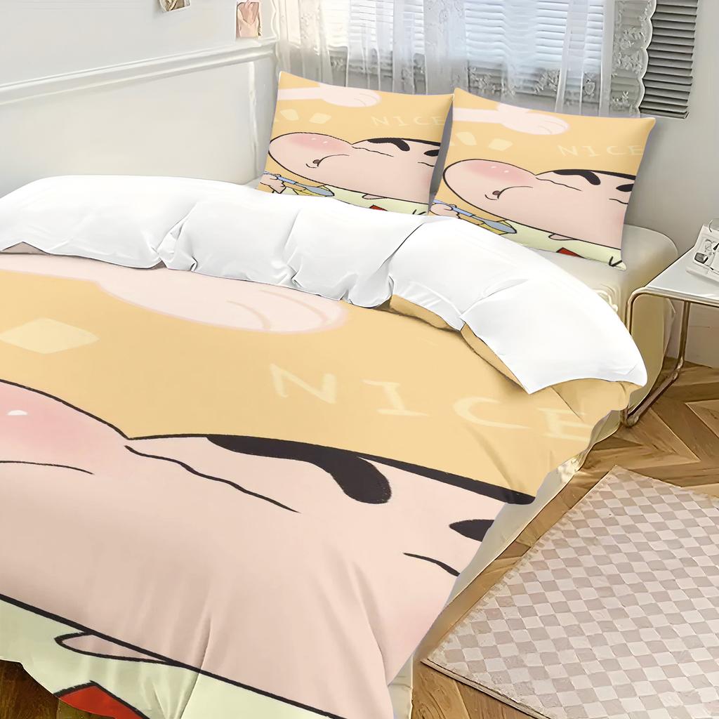 Duvet Cover Crayon Shin-Chan Cartoon Japanese Comics Home Printed Pillowcase Set Adult Bedroom Children Comforter Bedding