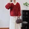 Heavy Industry three-dimensional flower knitted cardigan autumn and winter new lace-up loose gentle wind sweater jacket women