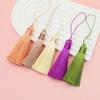 Green Bead Rice Pattern Hat Pendant with Vertical Polyester Tassel