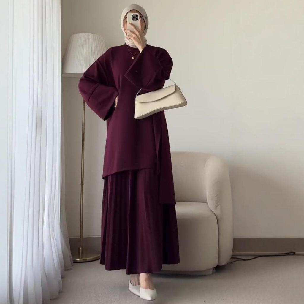 2025 Summer Middle East Long Sleeve Dress with Headscarf: Casual, Versatile & Fashionable