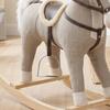 Children's Rocking Horse, Linen-Effect Fabric, Sound Effects, Safety Handles, Grey