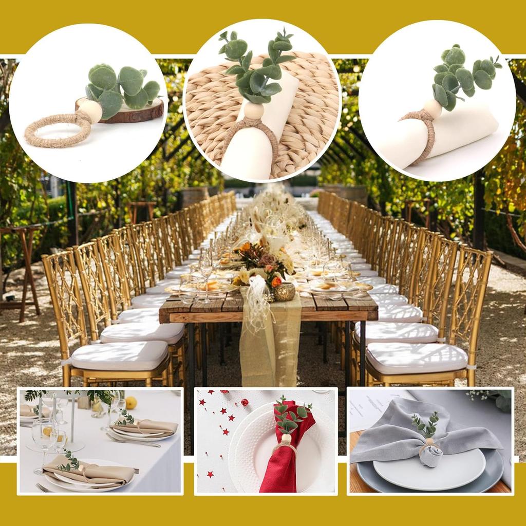 Frosted Money Leaf Napkin Rings Lifelike Decorative Napkin Holders for Dining Tables Restaurant Banquet and Party Settings
