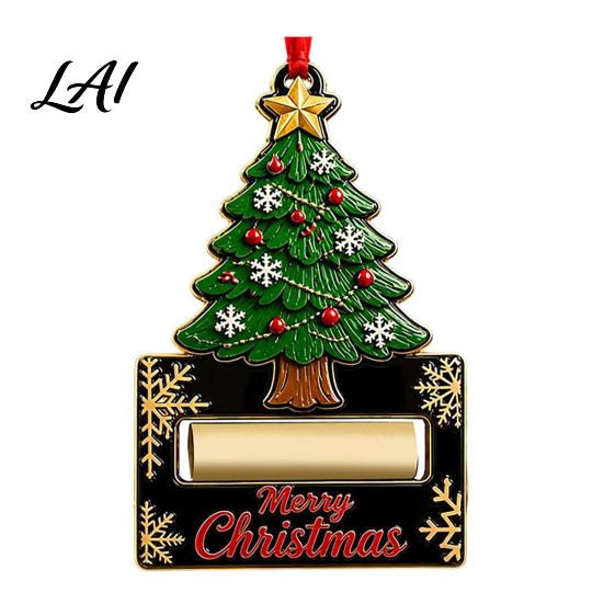 Holiday Hanging Decor Christmas Wooden Money Holder Ornament Santa Reindeer Snowman Elf Cash Holder Xmas Tree Gift Decoration