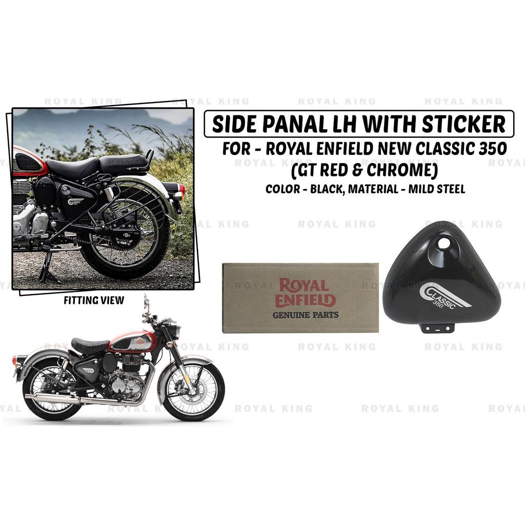 For Royal Enfield "New Classic 350 Black Gloss Left Side Panel With Sticker"