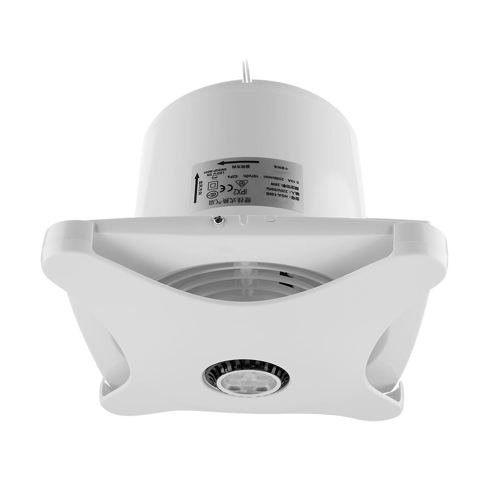 Ventilador Exaustor de Ventilação Doméstica com Luz LED Montar na Parede Banheiro