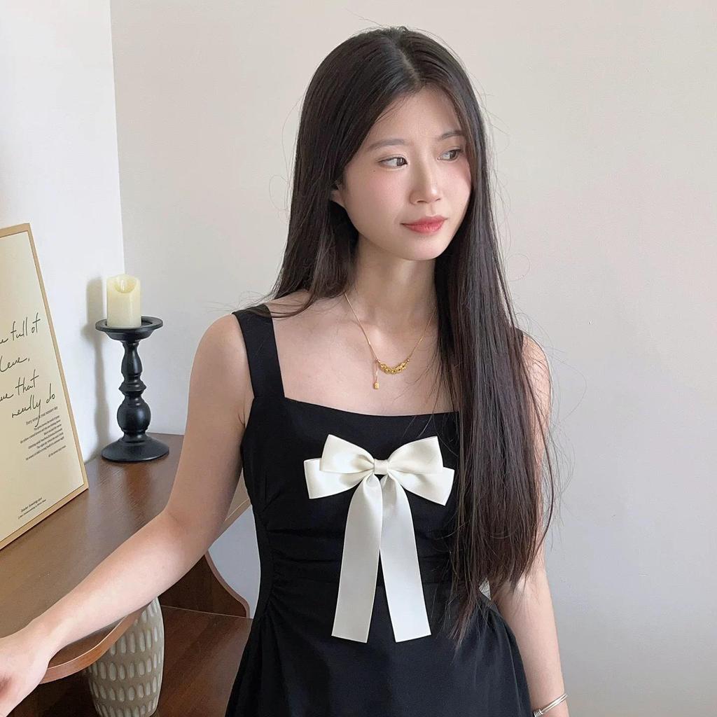 White Satin Bow Brooch Tie for Shirts & Dresses - Lolita Style Accessories