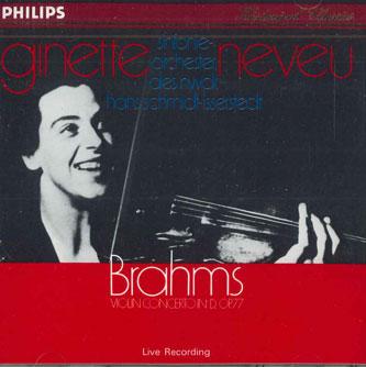 

CD GINETTE NEVEU - Brahms Violin Concerto 30CD3026 PHILIPS Japan Obi Classical