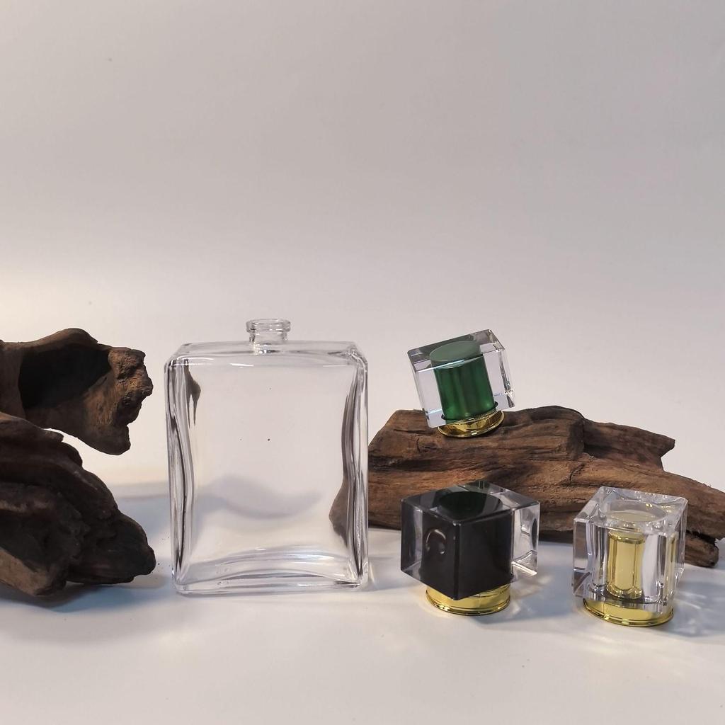 50ml Portable Minimalist Square Glass Perfume Bottle with Sprayer