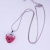 Women Spring Summer Lovely 16*18MM Pink&Red Color High Quality Rhinestone Strawberry Charm Pendant Chain Necklace Gift For Girl