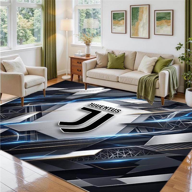 Juventus FC Design Crystal Velvet Rug Soft Decorative Mat for Bedroom Entrance