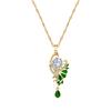 Light Luxury Micro-Inlaid Real Gold Peacock Open Screen Necklace Women'S New Collarbone Chain Light Luxury Niche Design Sense