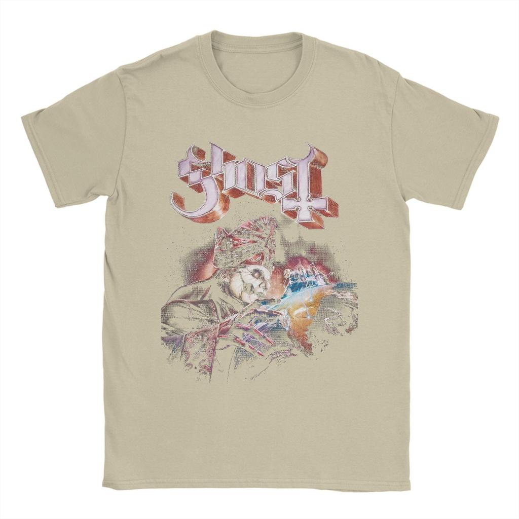 Ghost Band Rock Metal T Shirts for Men 100% Cotton Funny T-Shirts Round Neck  Tees Short Sleeve Clothing Graphic