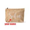 Personalized Embroidered Corduroy Makeup Bag Letter Toiletry Cosmetic Pouch Bridesmaid Proposal Gift Custom Makeup Bag for Women