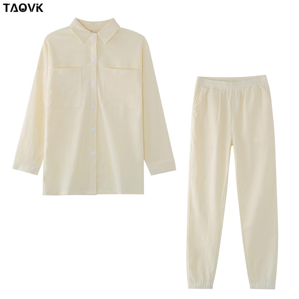 

Женский костюм TAOVK : рубашка с длинным рукавом и брюки M