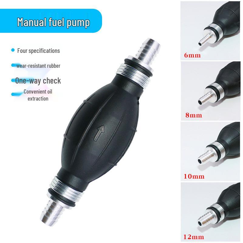 Aluminum Alloy One-Way Car/Boat Hand Squeeze Oil Pump - Suction Oil Extractor for Gasoline (6/8/10/12 Mm)