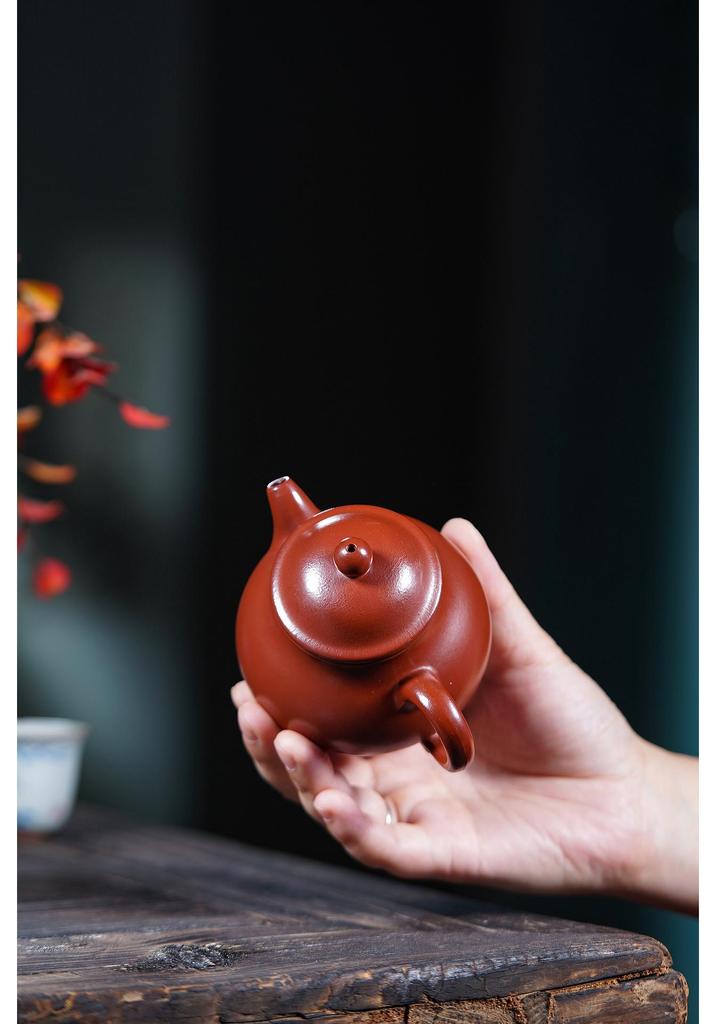 Yixing Zisha Teapot: Handmade Da Hong Pao High Handle Tea Set by Famous Artist