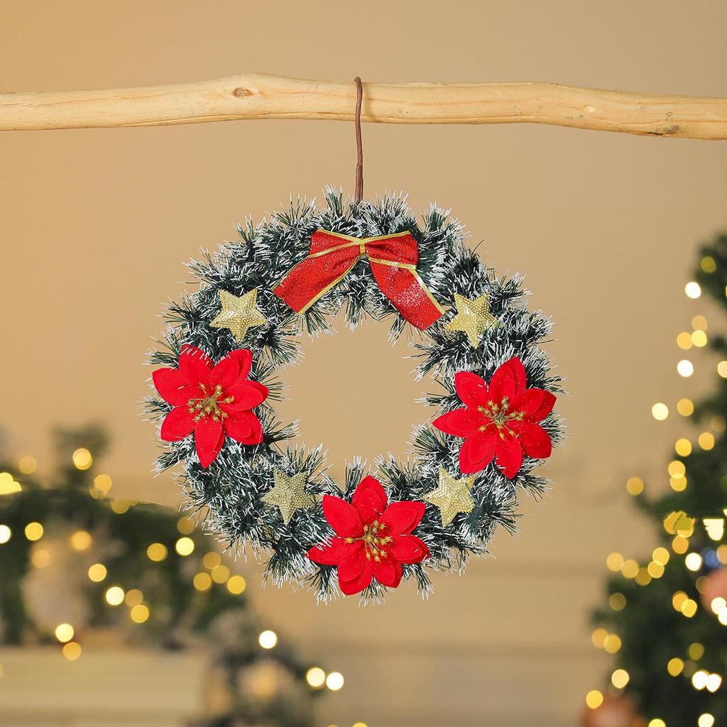 Cross-border Pine Needle Christmas Wreath Garland for Hotels & Malls