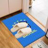 Brazilian Football Emblem Printed Office Carpet Chair Cushion  Entryway Rug, Rugs for Living Room, Bedroom Christmas gifts