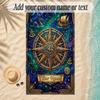 Cosmic Theme Soft Beach Towel Personalized Custom Name Text Towel Portable for Beach Pool Travel