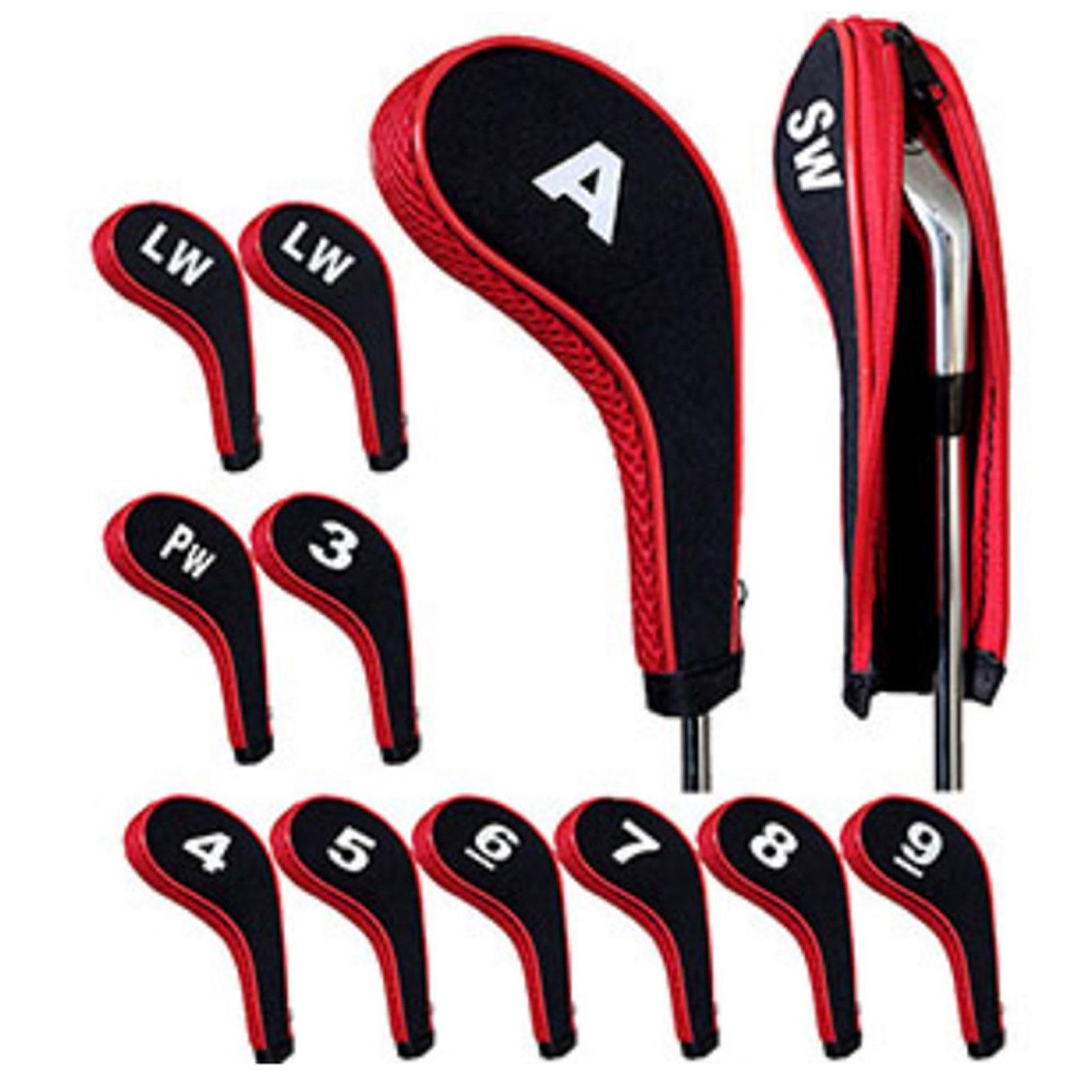 

Golf Iron Headcovers 12 pcs Neoprene Protective Club Covers for Wedges and Hybrids Shockproof White Yellow Red Blue Black красный