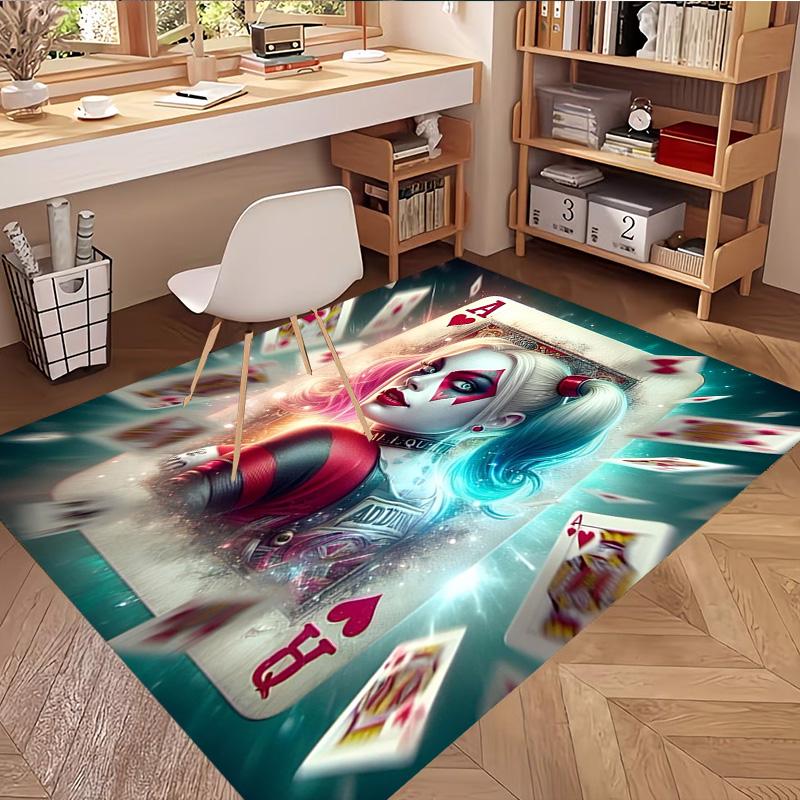 Superhero Print Rug, Washable Floor Carpet, For Entryway Dorm Laundry Room Office Study, Home Decor Birthday Christmas Gift