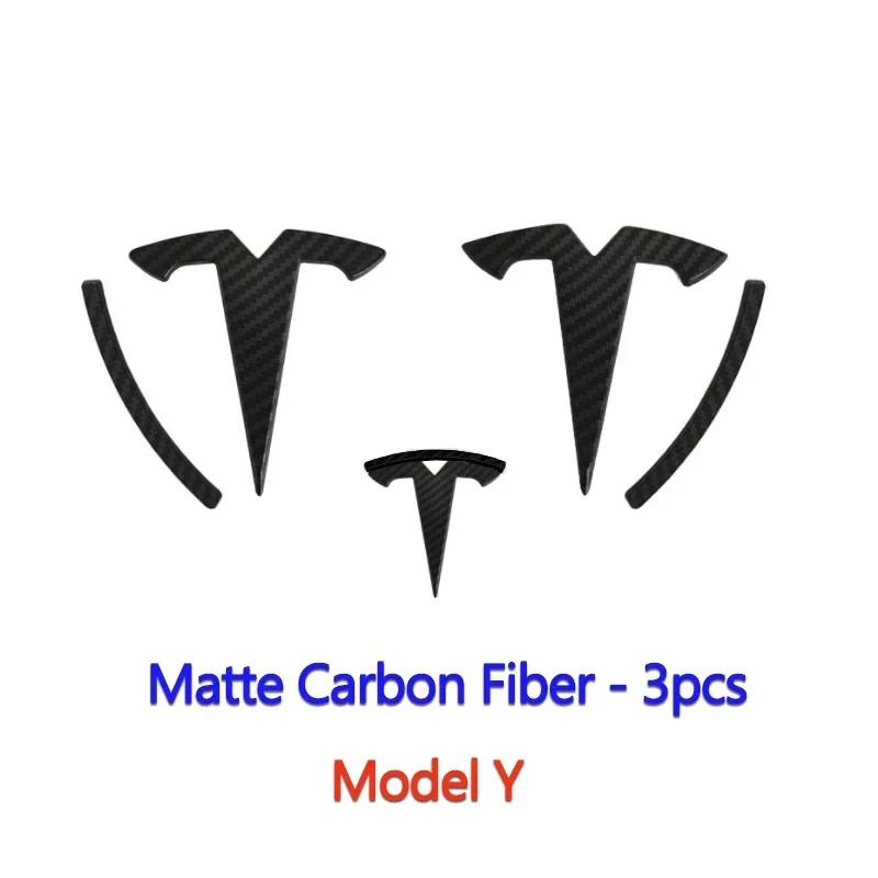 Car Sticker Tesla ABS Car Steering Wheel Rear Trunk Badge Overlay Sticker for Tesla Model 3 Model Y Front Hood Cover Emblem Modi