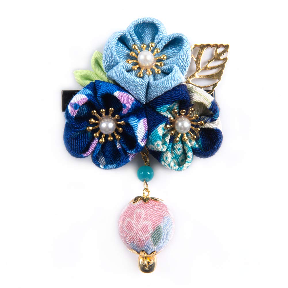 

FLORICA Hair Ornament for Perfect for and with Flower and Bell Hair Available in 3 Colors Girls, Shichi-Go-San, Coming-of-Age Ceremonies, Furisode, синий