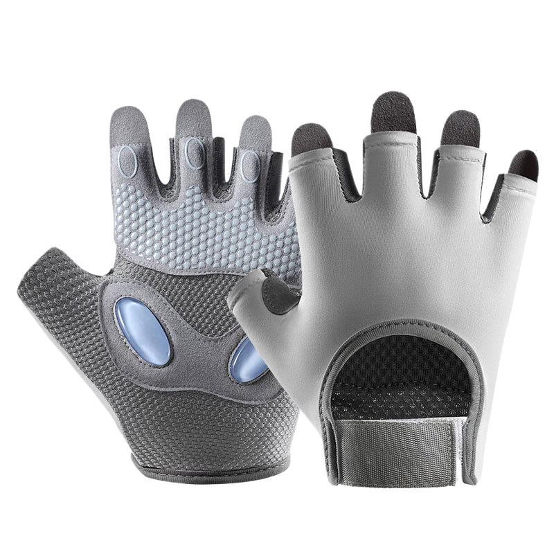 Durable Breathable Waterproof Fingerless Weightlifting Gloves for Men Women Gym Training Bodybuilding with Custom Logo серый