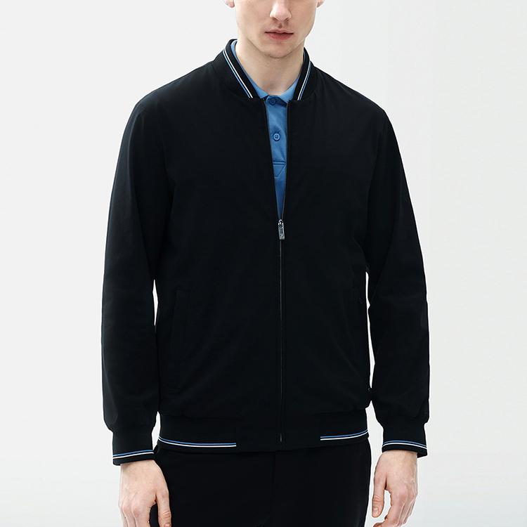 Fila Solid Color Casual Business Woven Jacket Men Jackets Black F11M222702F-BK