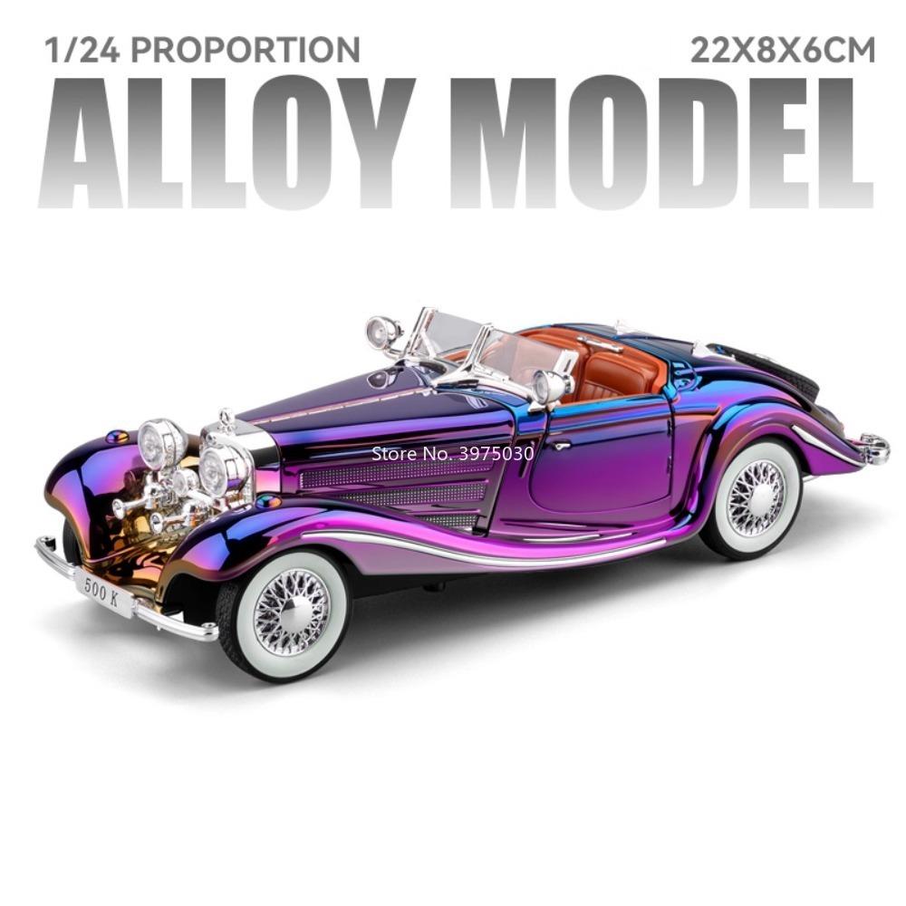 1:24 500K Atlantic Cars Toy Alloy Models with Light Sound Doors Opened Miniature Car Wheel Steering Vehicles Collect Souvenirs