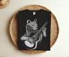 Cat Playing Guitar Cat Funny Guitars Cats Lover Gift T-Shirt, Kitty Cat Owner Gift, Perfect Birthday Present Guitarist, Kids Shirt