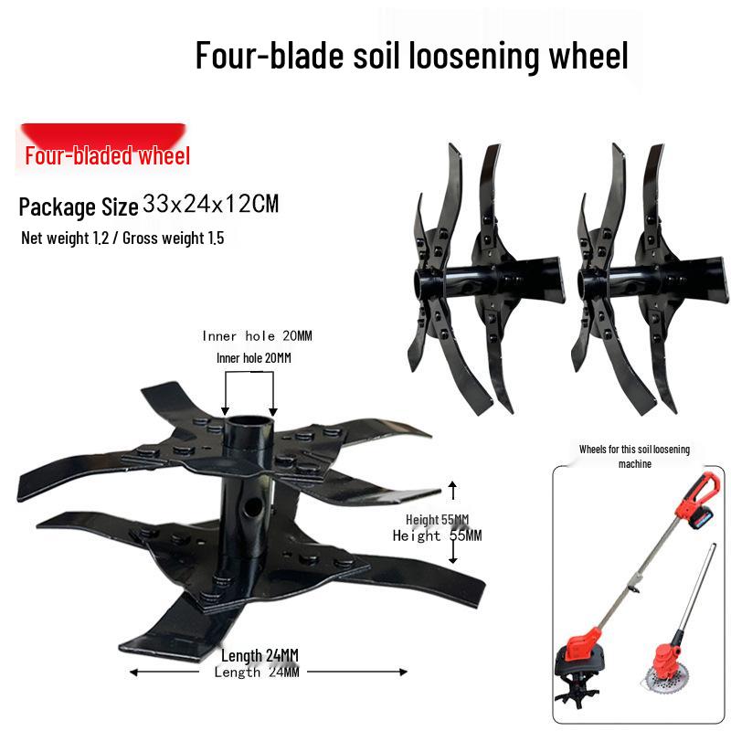 Compact Wheeled Electric Soil Loosener & Lithium Battery Tiller/Weeder