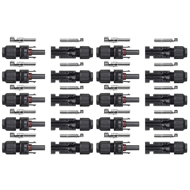 

10 пар солнечного разъема MC4 1000 В, солнечная вилка 30 А для подключения фотоэлектрического кабеля, устойчивый к ультрафиолетовому излучению, IP67, мужской и женский разъем