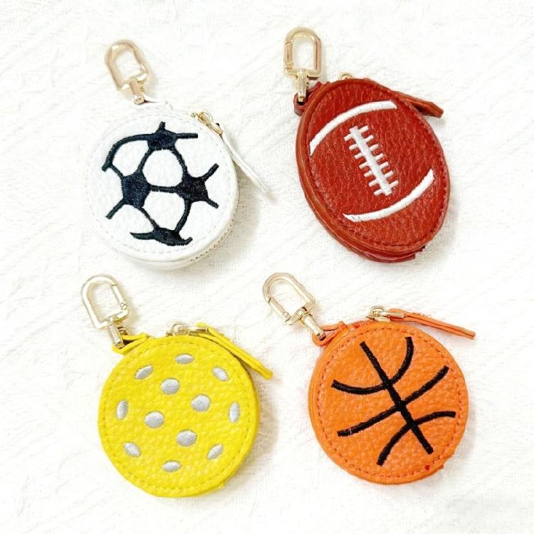 Fashionable PU Leather Sports Design Keychain Wallet For Casual Outfits Sturdy Waterproof Accessory