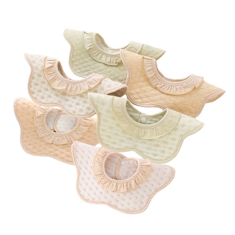 Baby Solid with a Subtle Design for and Perfect Gift for Nursery School Elf-feer Bib, 360% Cotton, Waterproof, Color, Meals, Petal-Shaped Design,