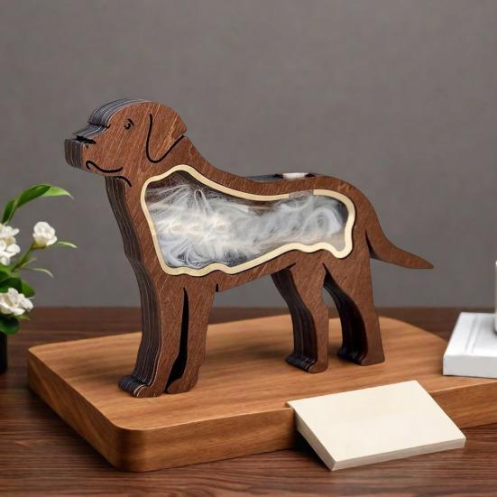 Wooden Dog Hair Storage Box Pet Hair Collector Container Table Keepsake Box Pet Sign Decoration