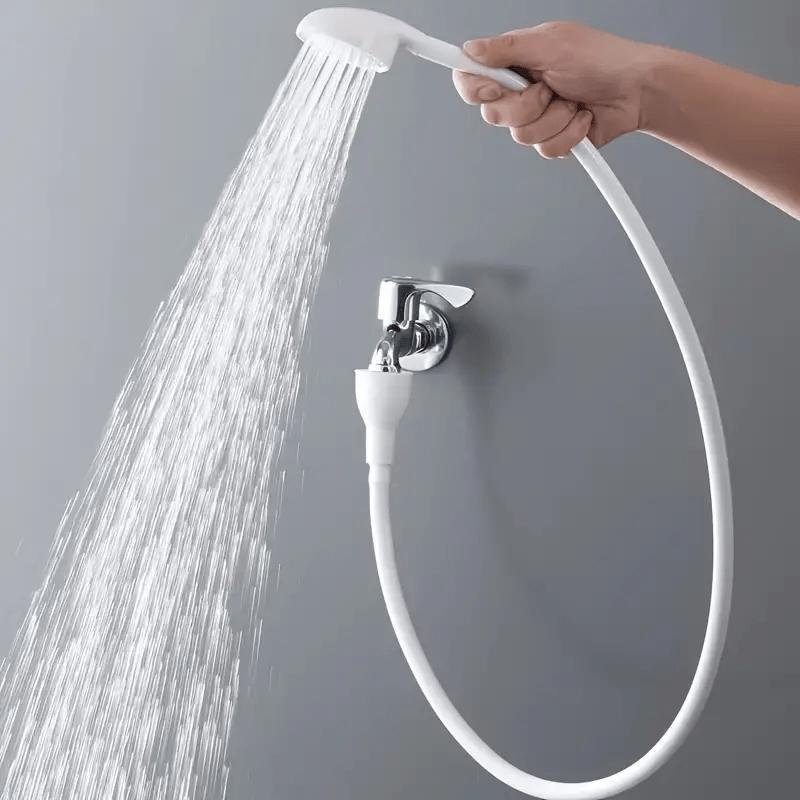 Easy-Install Handheld Faucet Sprayer - Extendable Hose for Hair Washing & Pet Bathing, Unscented, Oval Plastic Design