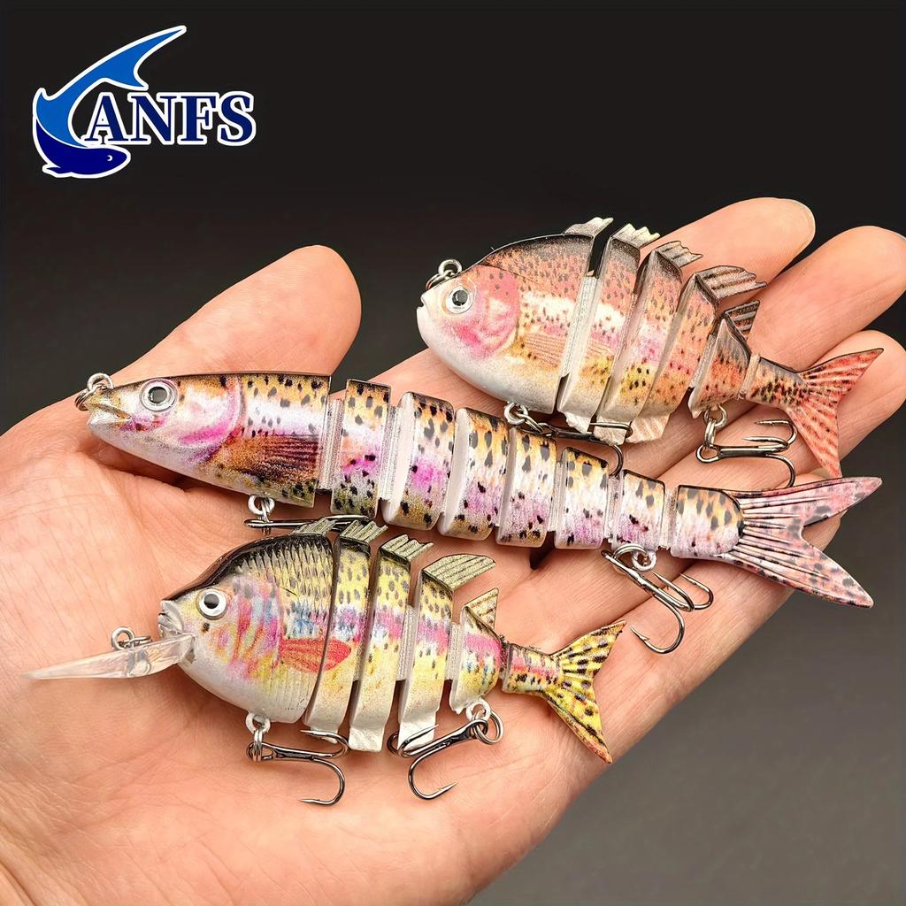 3pcs Sinking Multi-section Bionic Lure,Artificial Bait for Bass, , Striped Bass, Salmon, Snook,Outdoor Angling Accessories