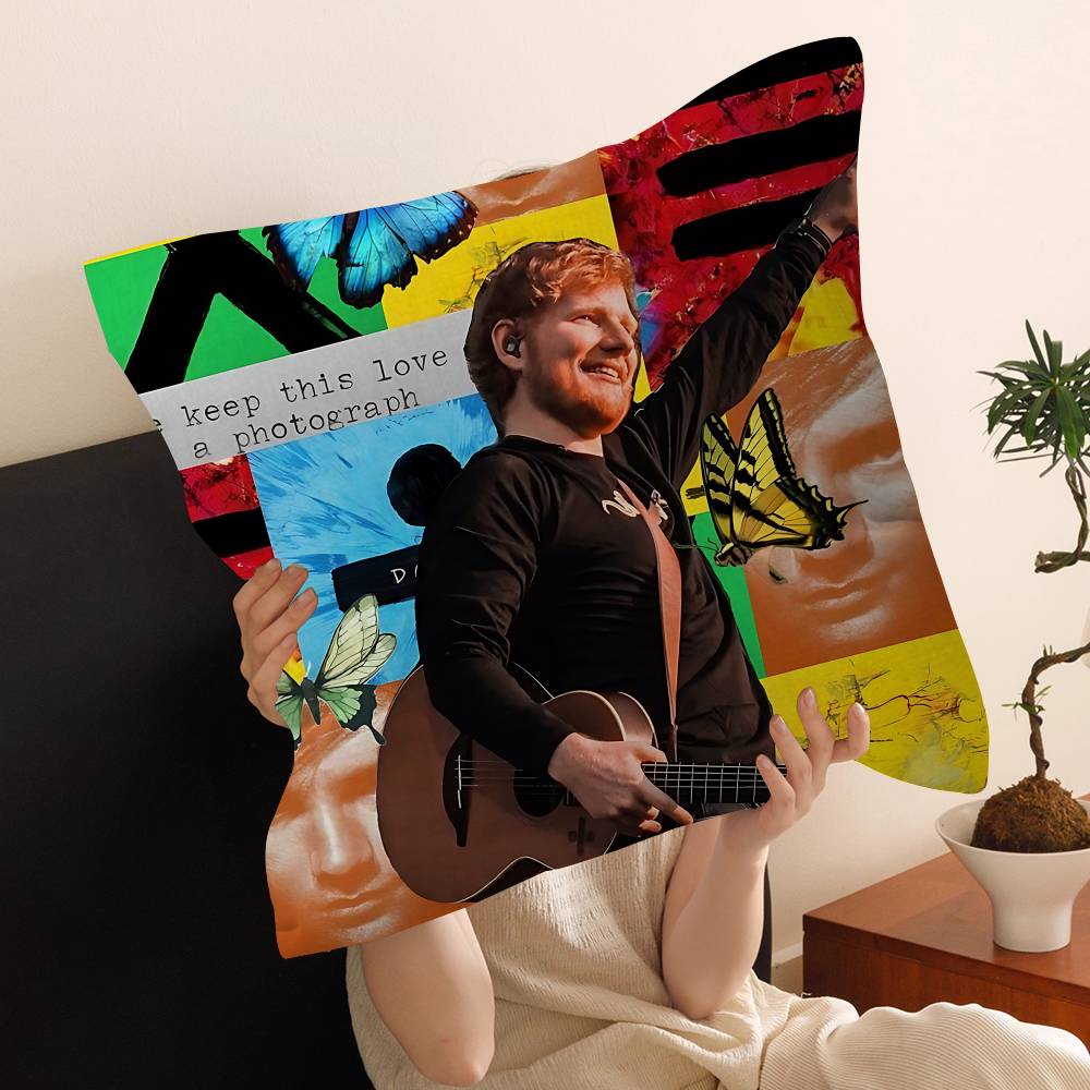 Singer E-Ed S-Sheeran Pillow Covers Cartoon Sofa Decorative Home Double-Sided Printing Short Plush Cute Cushion Cover
