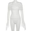 Fashion New Solid Slim Fit Off Shoulder T-shirt Women Sexy Backless Flare Long Sleeve Tshirts Woman Street Y2K Elegant Casual Lady Tee Shirt 24574