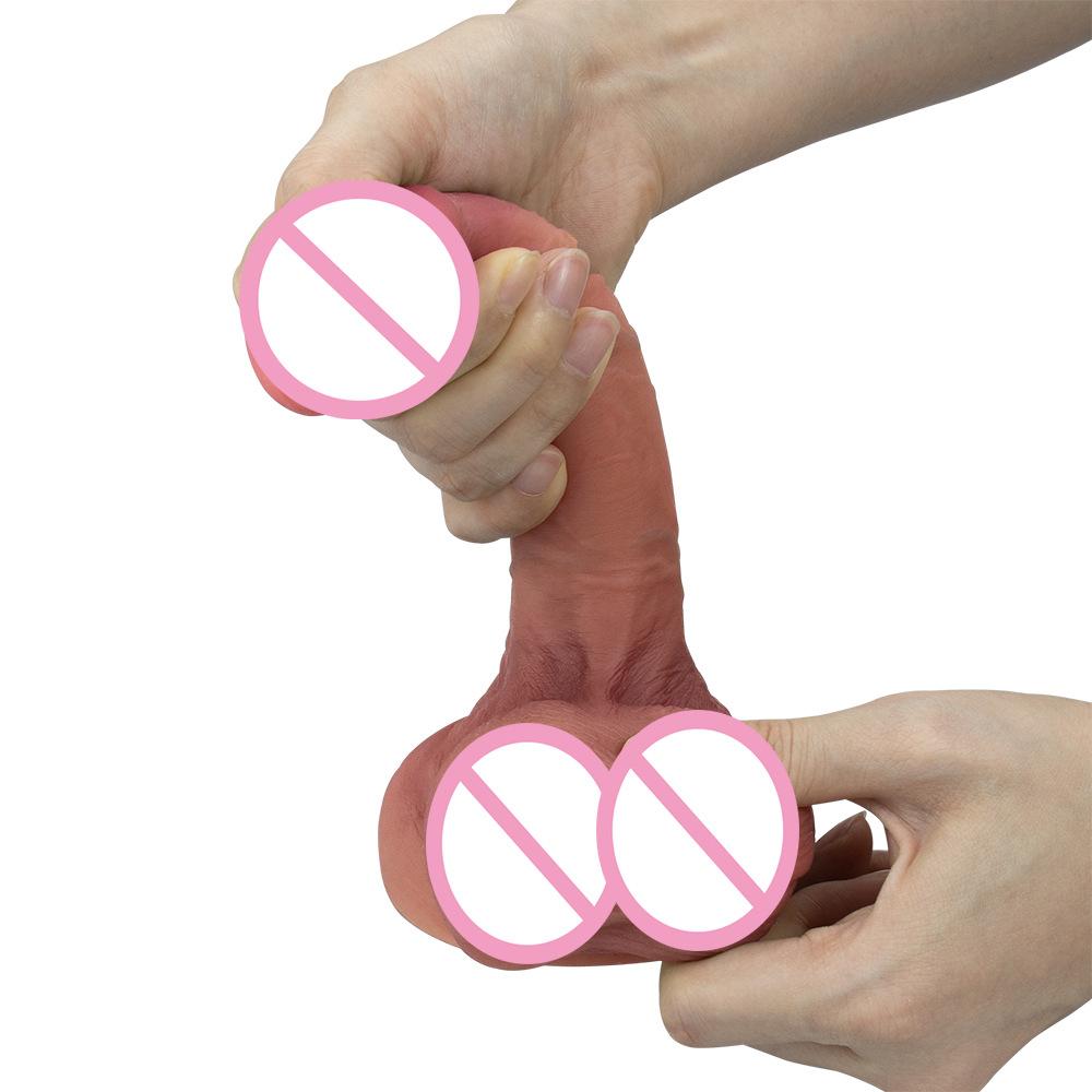 Phallischer, lebensechter, sinnlicher Simulationsdildo, weiblicher Masturbator, flüssiges Silikon-GEL-Sexspielzeug, Penis mit kostenlosem Geschenk