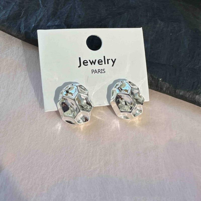 Chunky Stainless Steel Shell Square Geometric Statement Studs Bold Earrings Jewelry Bijoux