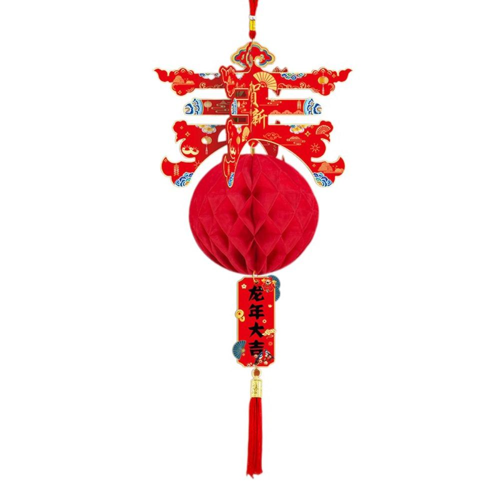 3pcs Long Tassel Spring Festival Lantern Honeycomb New Year Door Hanging Ornaments  Company