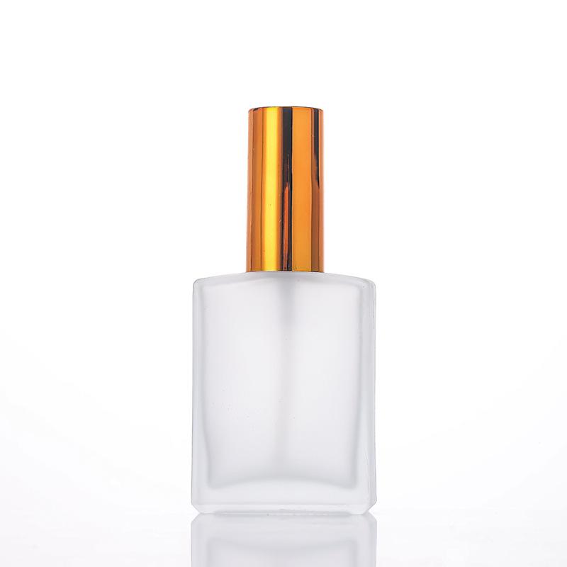 Portable Frosted Glass Perfume Spray Bottle - Transparent Flat Square Design