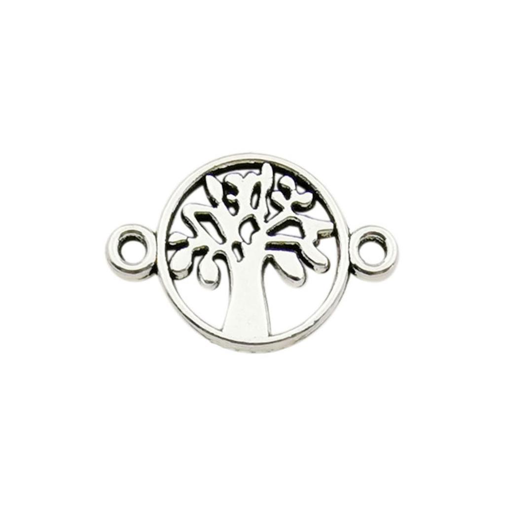 Ancient Silver Plant Small Pendant Hollow Tree Of Life Alloy Accessories Handmade Beaded DIY Material Jewelry