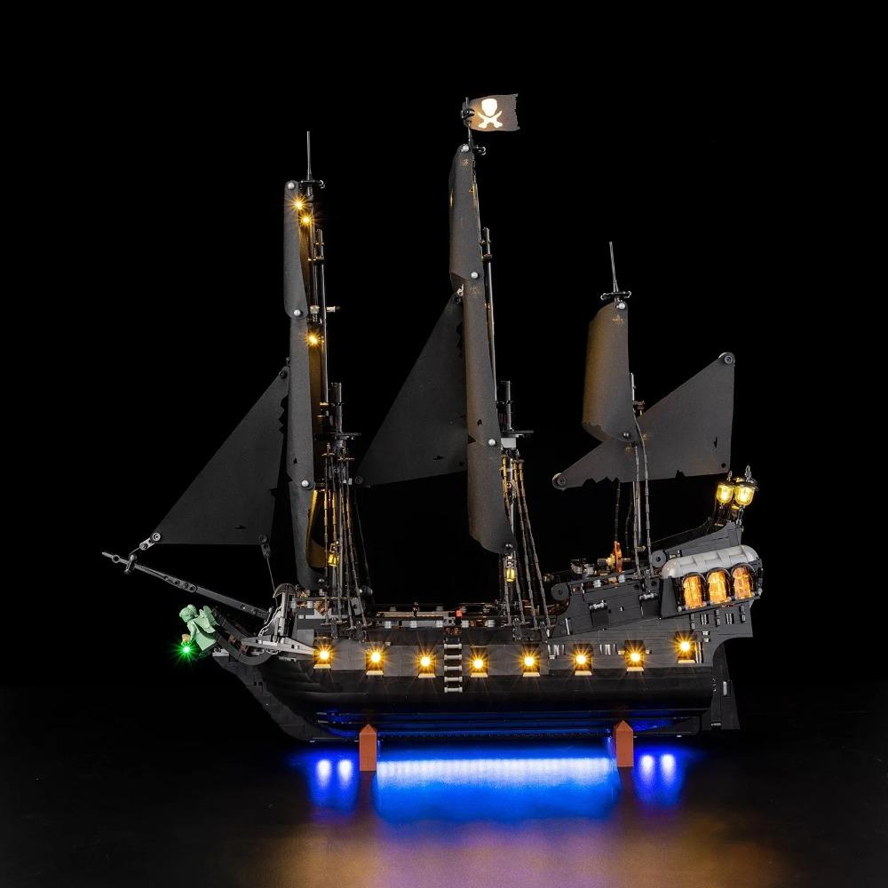 2026 NEW MOC 2862PCS Black Pearl Pirate Ship Building Blocks Sailing Boat Bricks Toys Kids Birthday Gift with Optional LED Light