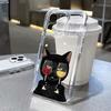 Süße Schwarze Katze Weinflasche Druck Handyhülle für iPhone 17 16 15 14 13 12 11 16E Serie Pro Max Plus Doppelschichtiger Schutz