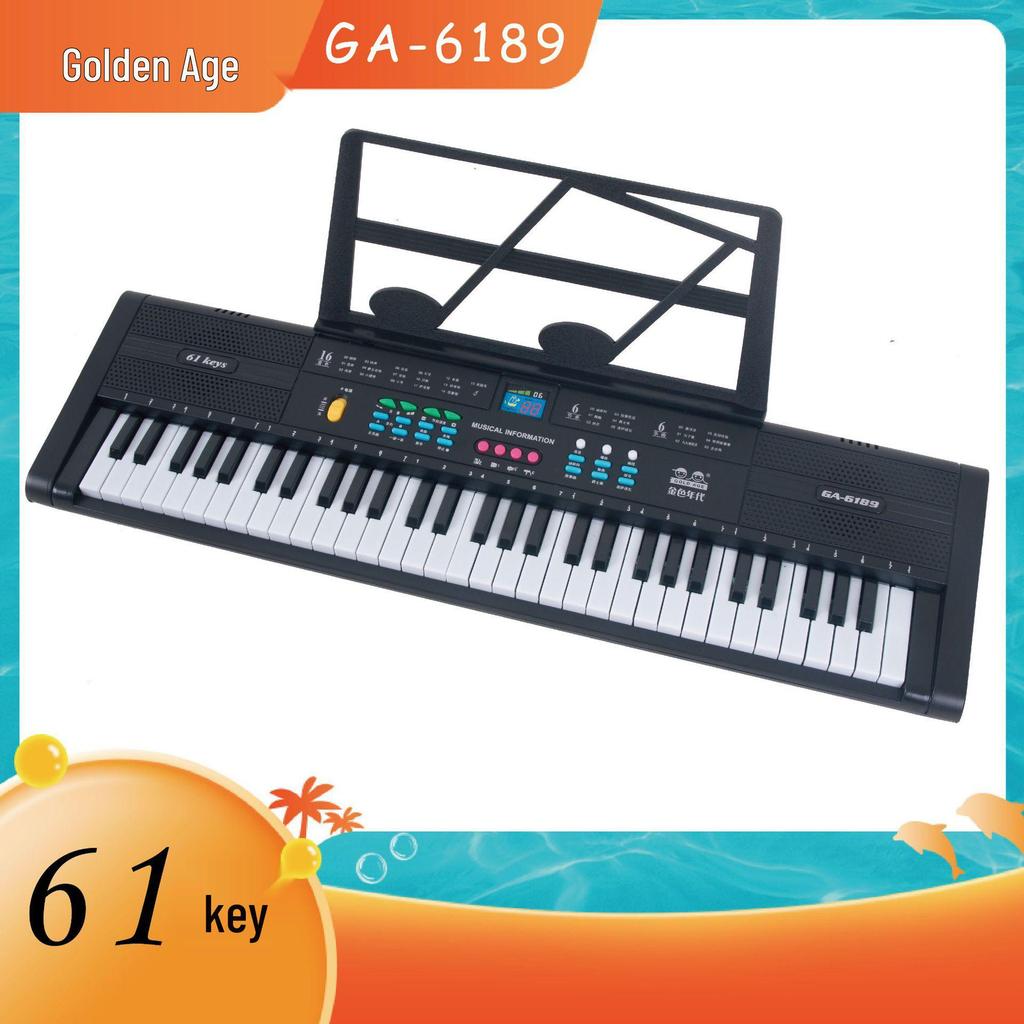 Rechargeable 61-Key Children's Electronic Keyboard with Microphone - Musical Toy Piano Gift